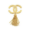 シャネル ヴィンテージ ココマーク タッセル フリンジ ブローチ ゴールド メッキ レディース CHANEL 【中古】