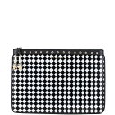 ジバンシー チェック クラッチバッグ セカンドバッグ ブラック ホワイト レザー レディース Givenchy 【中古】