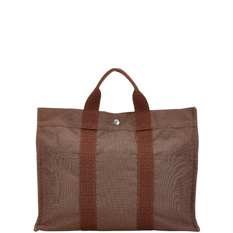 エルメス エールライン トートMM トートバッグ ブラウン キャンバス レディース HERMES 【中古】