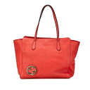 グッチ インターロッキングG トートバッグ 353576 レッド レザー レディース GUCCI 【中古】