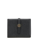 バーバリー TBロゴ 二つ折り財布 ブラック レザー レディース BURBERRY 【中古】(4)