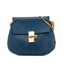 クロエ ドリュー チェーン ショルダーバッグ ブルー レザー レディース Chloe 【中古】