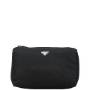 プラダ 三角ロゴプレート ポーチ ブラック ナイロン レディース PRADA 【中古】(4)