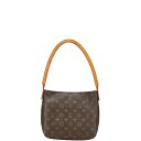 ルイ ヴィトン モノグラム ルーピングMM ワンショルダーバッグ ハンドバッグ M51146 ブラウン PVC レザー レディース LOUIS VUITTON ...