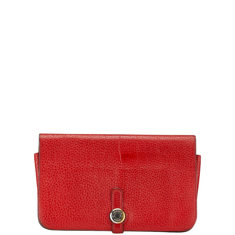 エルメス ドゴンGM 長財布 レッド トリヨンクレマンス レディース HERMES 【中古】