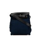 エルメス エールバッグTPM ショルダーバッグ ポシェット ネイビー ブラック レザー トワル レディース HERMES 【中古】
