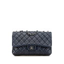 シャネル マトラッセ ココマーク チェーンショルダーバッグ ハンドバッグ ネイビー シルバー ラムスキン レディース CHANEL 【中古】