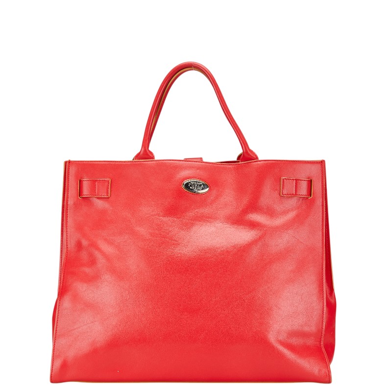 フルラ トートバッグ ハンドバッグ レッド イエロー レザー レディース Furla 【中古】