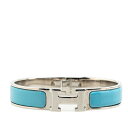 エルメス クリックH GM バングル シルバー ライトブルー メタル レディース HERMES 【中古】