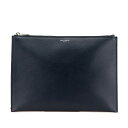 サンローラン クラッチバッグ ネイビー レザー レディース SAINT LAURENT 【中古】