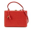 フェンディ ミニトランク アタッシュケース ショルダーバッグ 2WAY レッド レザー レディース FENDI 【中古】