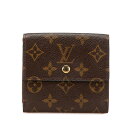 ルイ ヴィトン モノグラム ポルトフォイユ エリーズ 二つ折り財布 M61654 ブラウン PVC レザー レディース LOUIS VUITTON 【中古】