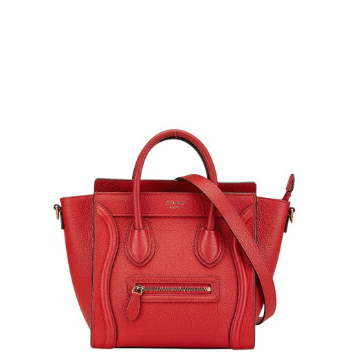 セリーヌ ラゲージ ナノショッパー ハンドバッグ ショルダーバッグ 2WAY レッド レザー レディース CELINE 【中古】 セリーヌ ラゲージ ナノショッパー ハンドバッグ ショルダーバッグ 2WAY レッド レザー レディース CELINE 【中古】