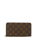ルイ ヴィトン モノグラム ポルトモネ ジップ ラウンドファスナー 長財布 M61727 ブラウン PVC レザー レディース LOUIS VUITTON 【中古】