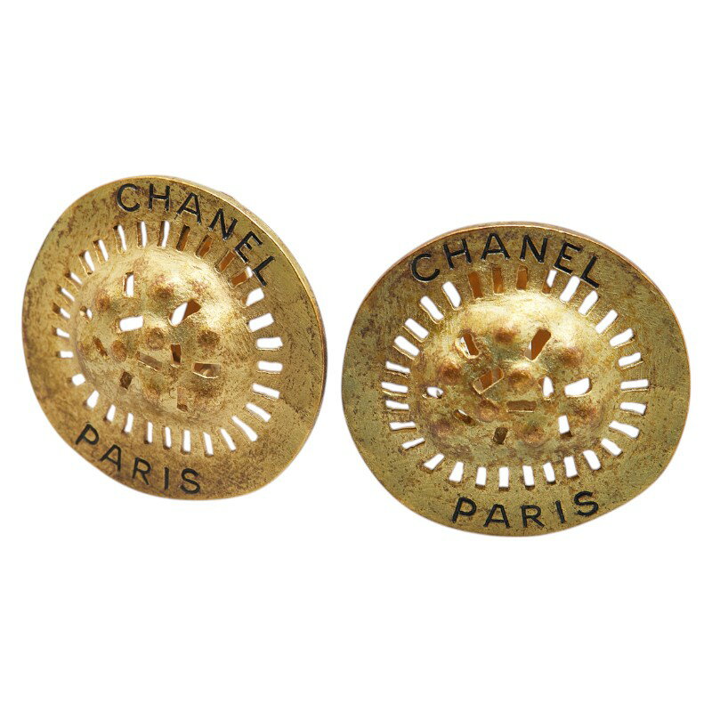 シャネル ヴィンテージ ロゴ イヤリング ゴールド メッキ レディース CHANEL 【中古】