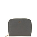 セリーヌ ラウンドファスナー コインケース 小銭入れ グレー レザー レディース CELINE 【中古】