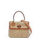 セリーヌ マカダム ハンドバッグ ショルダーバッグ 2WAY ベージュ ブラウン PVC レザー レディース CELINE 【中古】