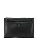 バーバリー ノバチェック シャドーホース クラッチバッグ ブラック レザー レディース BURBERRY 【中古】