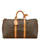 ルイ ヴィトン モノグラム キーポル50 ボストンバッグ ショルダーバッグ M41426 ブラウン PVC レザー レディース LOUIS VUITTON 【中...