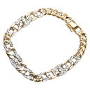 K18YG イエローゴールド PM ピーエム コンビ ダイヤ0.525ct チェーン ブレスレット メンズ 【中古】