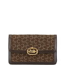 セリーヌ Cマカダム 馬車金具 クラッチバッグ ブラウン キャンバス レザー レディース CELINE 【中古】(4)