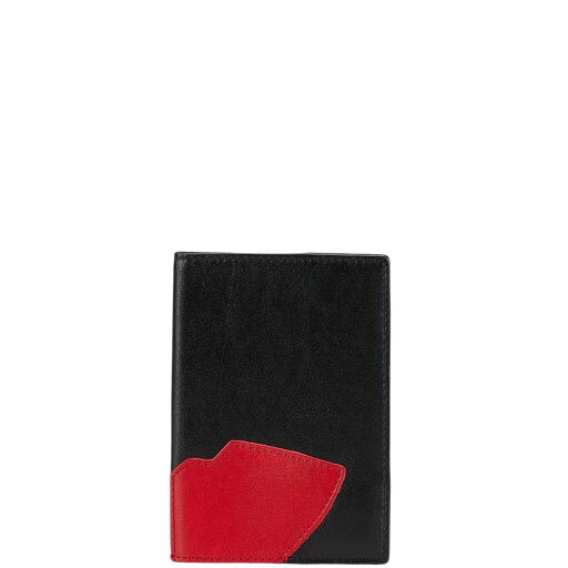 Lulu Guinness ルルギネス リップ 唇 パスポートケース ブラック レッド レザー レディース 【中古】 Lulu Guinness ルルギネス リップ 唇 パスポートケース ブラック レッド レザー レディース 【中古】