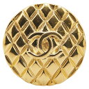 シャネル マトラッセ ココマーク ラウンド ブローチ ゴールド メッキ レディース CHANEL 【中古】