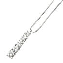 Pt900 プラチナ Pt850 プラチナ ダイヤ1.00ct 5連 ペンダントネックレス レディース 【中古】(4)