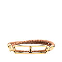 エルメス ルリ ドゥブルトゥール ブレスレット ブラウン ゴールド レザー メッキ レディース HERMES 【中古】