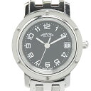 エルメス クリッパー 腕時計 CL4.210 クオーツ ブラック文字盤 ステンレススチール レディース HERMES 【中古】