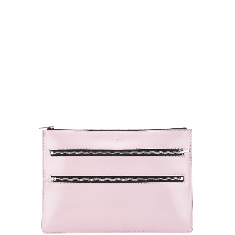 セリーヌ クラッチバッグ ピンク レザー レディース CELINE 【中古】