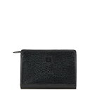 チェック ブランドロゴ クラッチバッグ ブラック レザー レディース 【中古】