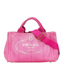 プラダ カナパ ミニ ハンドバッグ ショルダーバッグ 2WAY ピンク キャンバス レディース PRADA 【中古】(4)