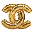 シャネル マトラッセ ココマーク ラージ ブローチ ゴールド メッキ レディース CHANEL 【中古】