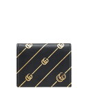 グッチ 二つ折り財布 コンパクトウォレット 548071 ブラック ゴールド レザー レディース GUCCI 【中古】(4)