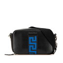 ヴェルサーチェ ショルダーバッグ ブラック ブルー レザー レディース VERSACE 【中古】