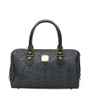 エム シー エム ヴィセトス ロゴグラム ボストンバッグ ブラック PVC レザー レディース MCM 【中古】