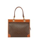 セリーヌ マカダム ハンドバッグ ブラウン PVC レザー レディース CELINE 【中古】