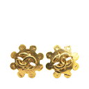 シャネル ヴィンテージ ココマーク イヤリング ゴールド レザー レディース CHANEL 【中古】