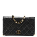 シャネル マトラッセ ココマーク チェーン ショルダーバッグ ブラック ラムスキン レディース CHANEL 【中古】