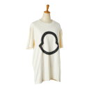 モンクレール 22SS STUDS LOGO TEE Tシャツ サイズ:M H10918C00015 8390T アイボリー ベージュ コットン メンズ MONCLER 【中古】