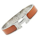 エルメス クリックH PM バングル シルバー オレンジ メタル レディース HERMES 【中古】