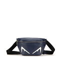 フェンディ バグズアイ ウエストバッグ ボディバッグ 7VA434 ネイビー レザー メンズ FENDI 【中古】