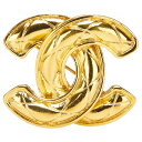 シャネル ヴィンテージ マトラッセ ココマーク ブローチ ゴールド メッキ レディース CHANEL 【中古】