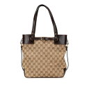 グッチ GGキャンバス トートバッグ ハンドバッグ 107757 ベージュ ブラウン キャンバス レザー レディース GUCCI 【中古】(4)