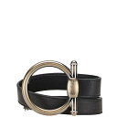 サルヴァトーレフェラガモ ガンチーニ ベルト ブラック シルバー レザー メタル レディース Salvatore Ferragamo 【中古】