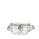 ヴァレンティノ ロックスタッズ ボディバッグ ウエストバッグ シルバー レザー レディース VALENTINO 【中古】