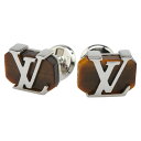 ルイ ヴィトン ブトン ドゥ マンシェット LVストーン カフス M62599 シルバー ブラウン メタル カラーストーン メンズ LOUIS VUITTON ...