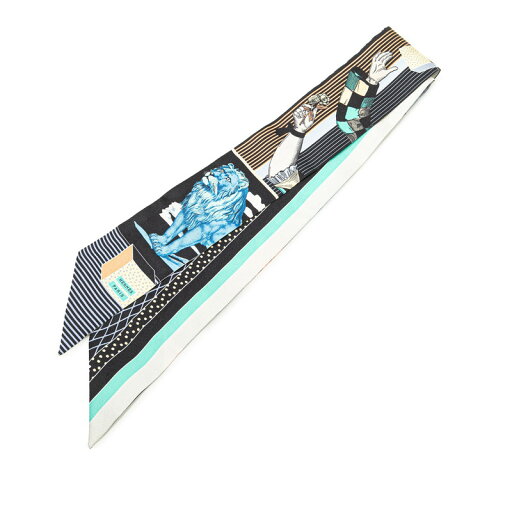 エルメス ツイリー GRAND THEATRE NOUVEAU グラン テアトル ヌーヴォー スカーフ ブラック マルチカラー シルク レディース HERMES 【中古】 エルメス ツイリー GRAND THEATRE NOUVEAU グラン テアトル ヌーヴォー スカーフ ブラック マルチカラー シルク レディース HERMES 【中古】
