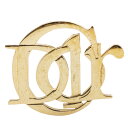 ディオール ロゴ ブローチ ゴールド メッキ レディース Dior 【中古】(4)